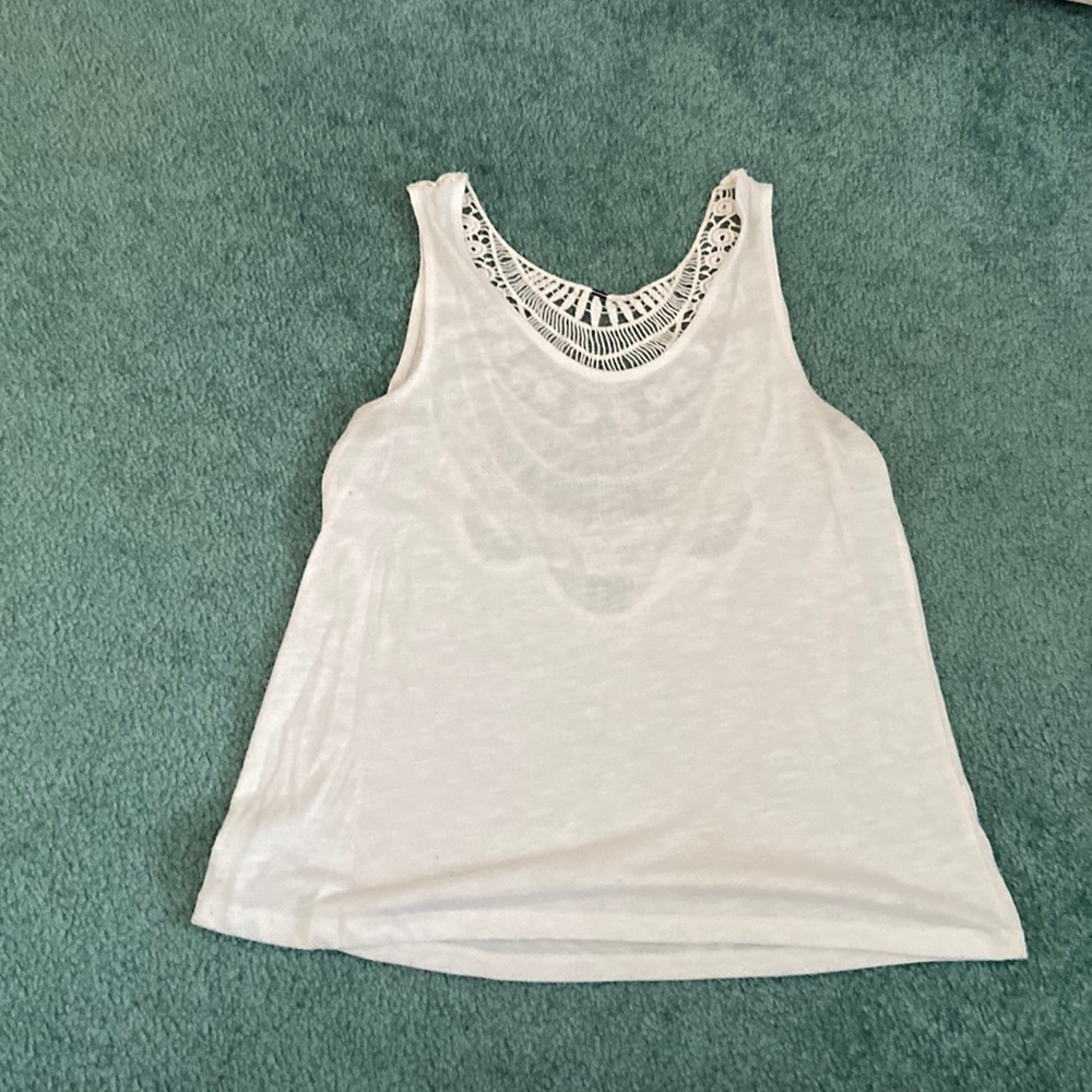 Old Navy: white sleeveless tank with embroidered back